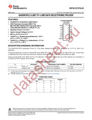 SN74LVC157AQDRQ1 datasheet  